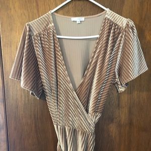 Baltic Born Champagne Andi Ribbed Velvet Wrap Dress